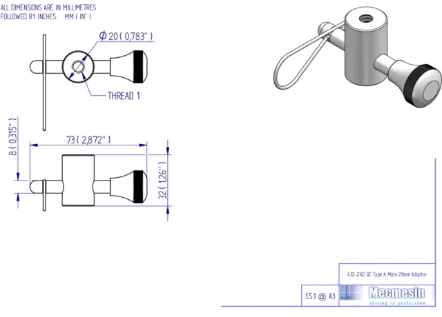 432-282 QC Type A MALE PIN Adaptor